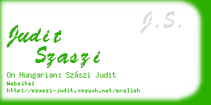 judit szaszi business card